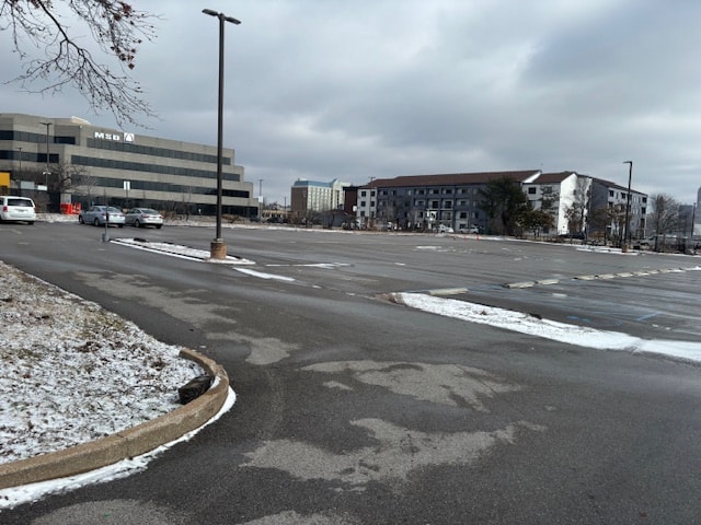 Parking lot cleared of snow and ice